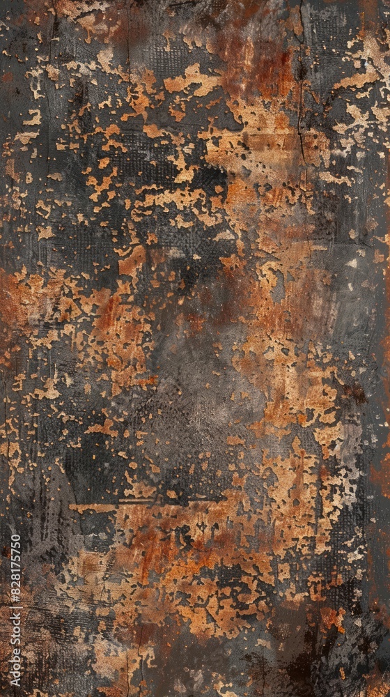Fototapeta premium Closeup of a heavily soiled, grungy wall surface caked in layers of dirt and grime. Neglected, dilapidated environment