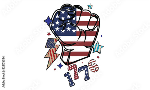 Freedom Hand Fourth Of July Sublimation T-Shirt Design photo