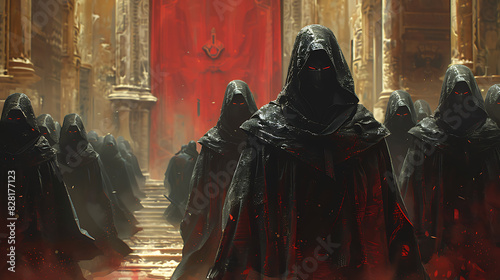 illustration of a secret society of spies assassins and covert operatives navigating a web of intrigue espionage and political conspiracy in a world of shadows and deception