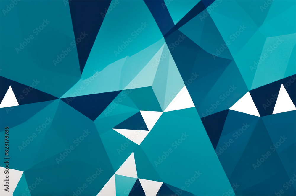 Obraz premium Abstract Blue and White Polygonal Background with a Three-Dimensional Effect