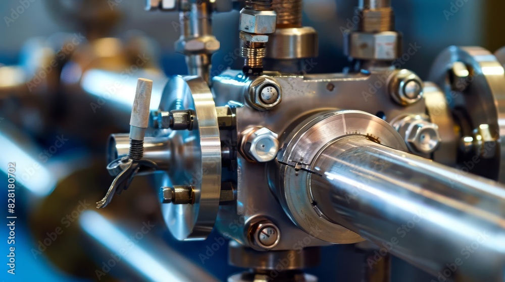 pneumatic actuator valve closeup compressed air hissing through metallic pipes industrial engineering photography pneumatic actuator valve closeup compressed air hissing through metallic pipes industrial engineering photography
