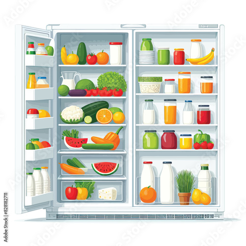  inside Refrigerator  Adobe Illustrator Artwork in white background 