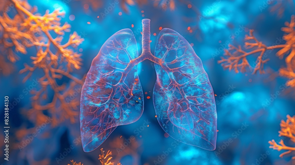Bronchiectasis. lung conditions. Bronchiectasis and normal bronchus