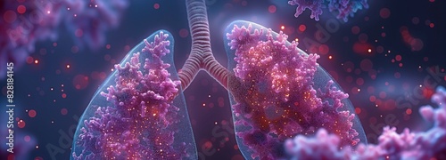 Bronchiectasis. lung conditions. Bronchiectasis and normal bronchus