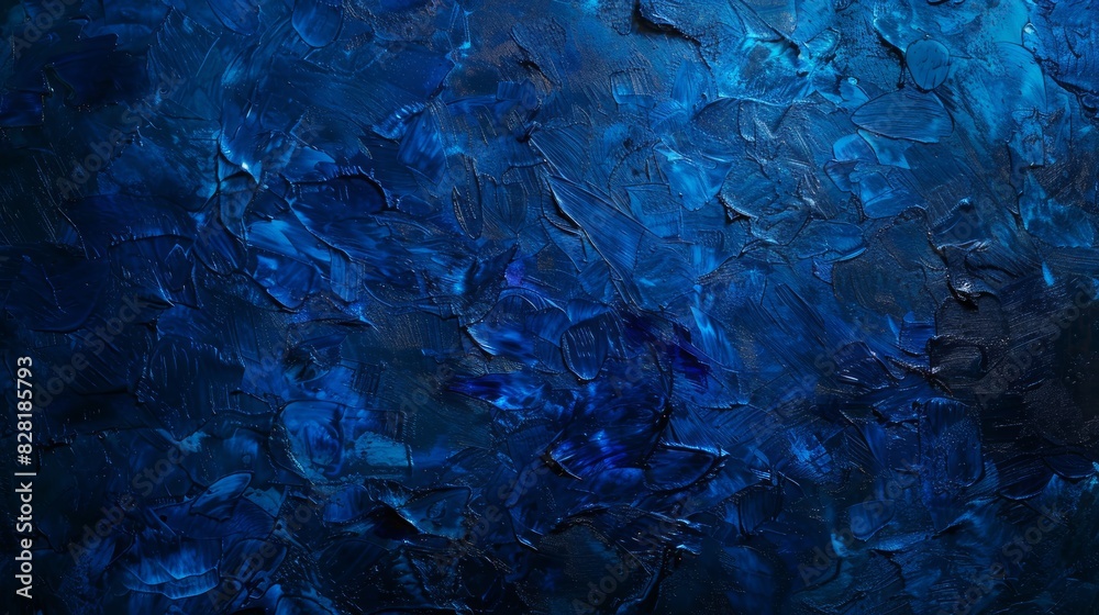 A blue background with brush strokes and splatters of paint A blue background with brush strokes and splatters of paint