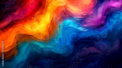 Colorful abstract watercolor moving randomly and chaotically, for abstract background. Looping time-lapse animation. photo