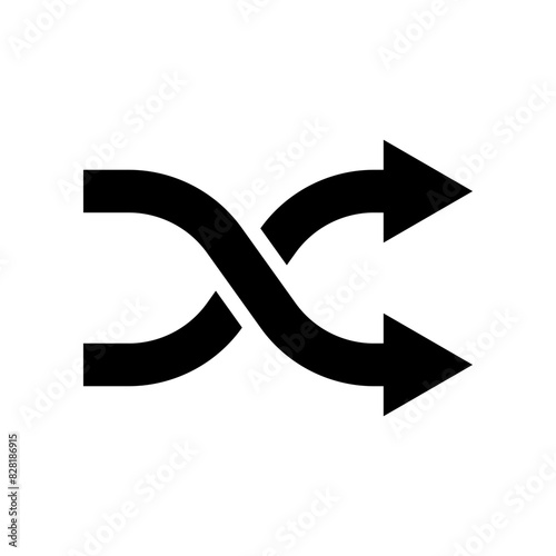 Shuffle icon isolated on white background.
