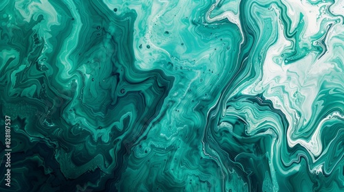 aqua green fluid art marbling paint textured background