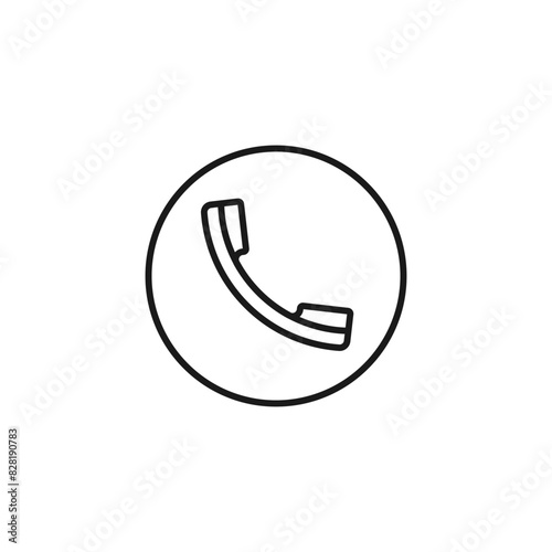 Line phone icon vector 