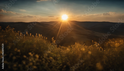 sunset in the mountains