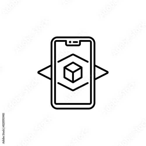 augmented reality icons in a simple line style suitable for symbols and more