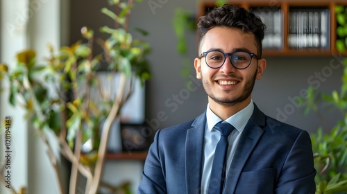 Confident Corporate Executive Smiling in Bright Office