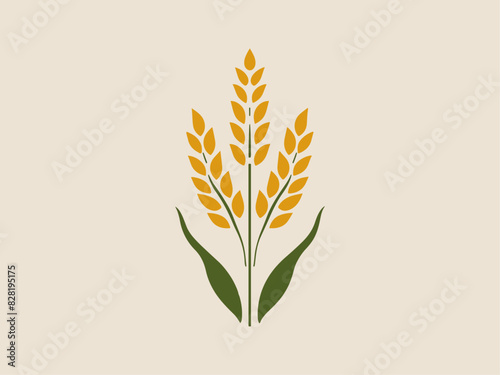 Rice or wheat grain agriculture logo design for your business logo and design. vector illustration