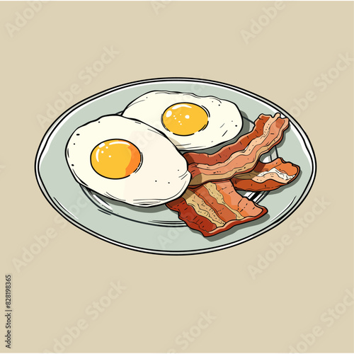 A delicious breakfast platter with fried eggs, crispy bacon, and golden toast