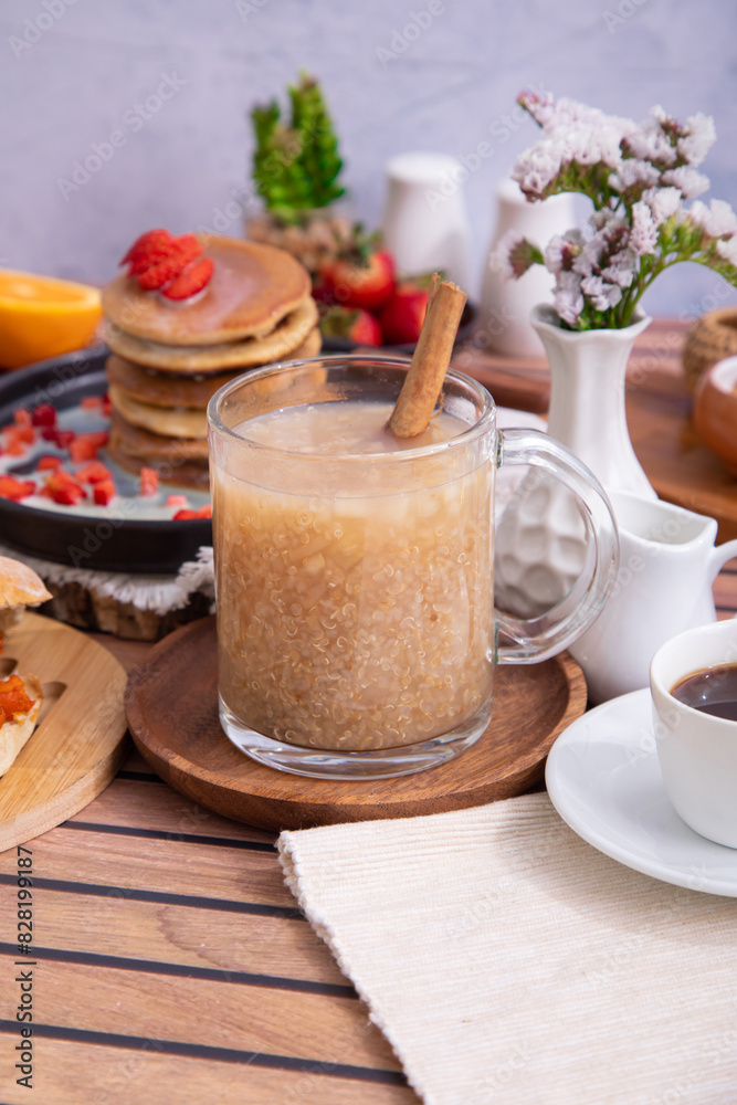 Quinua quinoa porridge hot beverage andes traditional drink super food Quinua quinoa porridge hot beverage andes traditional drink super food