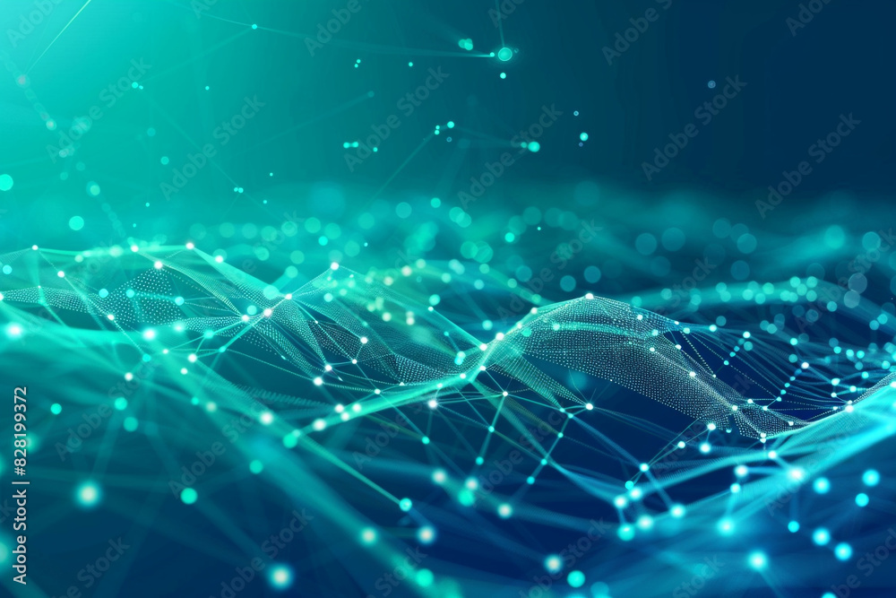 A modern abstract vector in turquoise showcases the dynamic nature of digital connectivity.