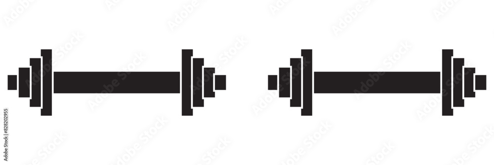 Dumbbell for gym icon , black sign design Dumbbell for gym icon , black sign design