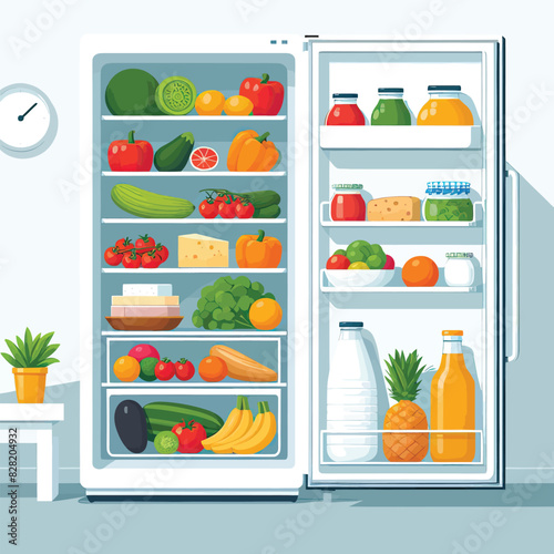  inside Refrigerator  Adobe Illustrator Artwork in white background 