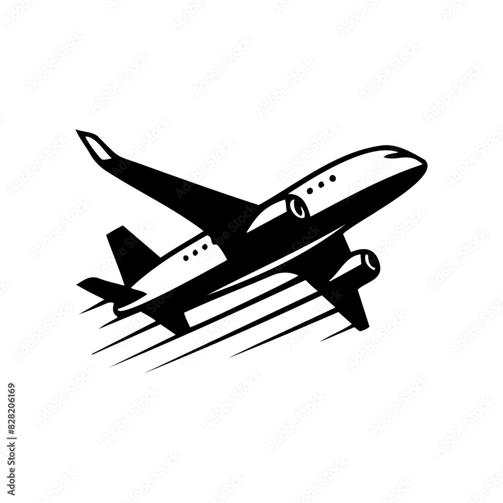 Vector silhouette of an airplane taking off. simple design Vector silhouette of an airplane taking off. simple design