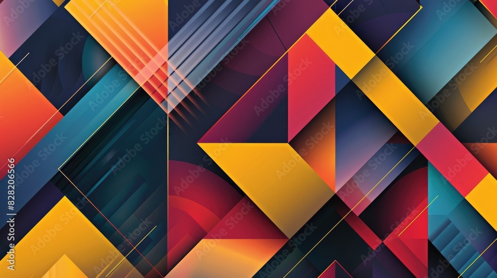 Fototapeta premium Simple and vibrant geometric background design