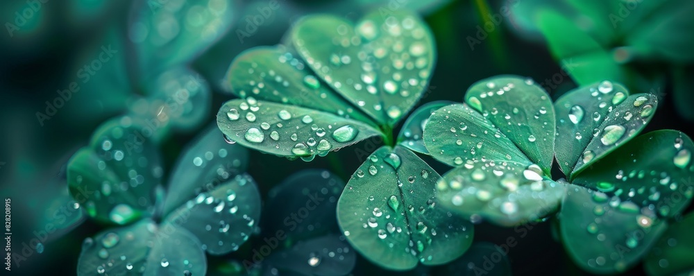 Create a stunning close-up of vibrant green shamrocks with dewdrops, highlighting their intricate details and the essence of Irish tradition, Create a stunning close-up of vibrant green shamrocks with dewdrops, highlighting their intricate details and the essence of Irish tradition,