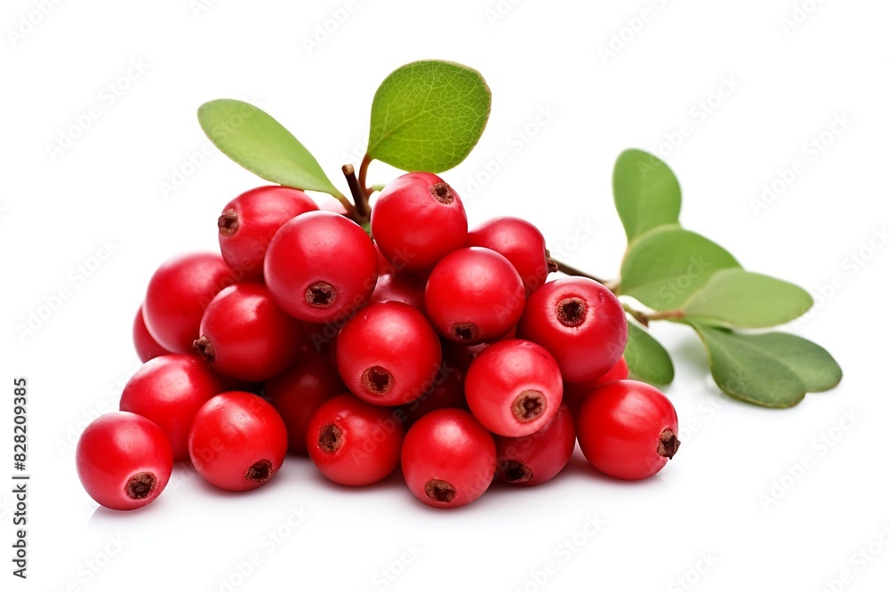 Bearberry on white background, Fresh Bearberry Bearberry on white background, Fresh Bearberry