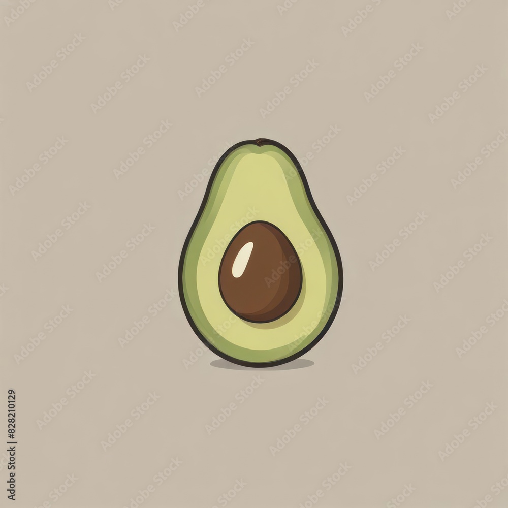 illustration of avocado simple. icon avocado illustration of avocado simple. icon avocado