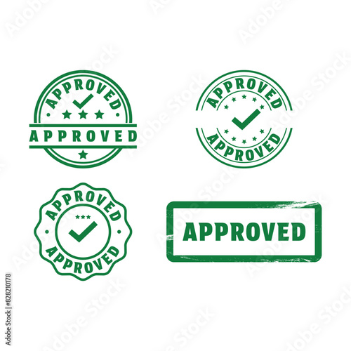 set of collection approve stamp vector logo design emblem circle