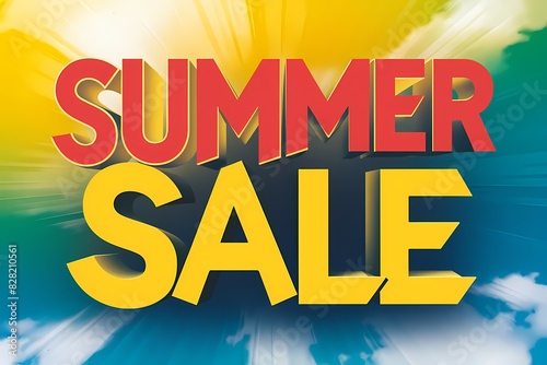 Retro and Colorful of Summer Sale Text Typography Design on The Beach Background with Copy Space Area.