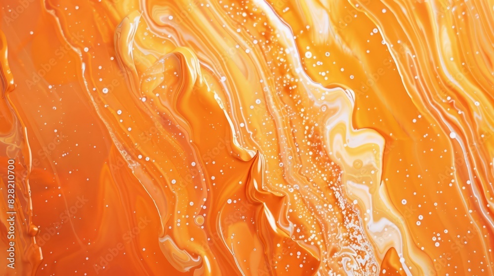 Obraz premium orange fluid art marbling paint textured background
