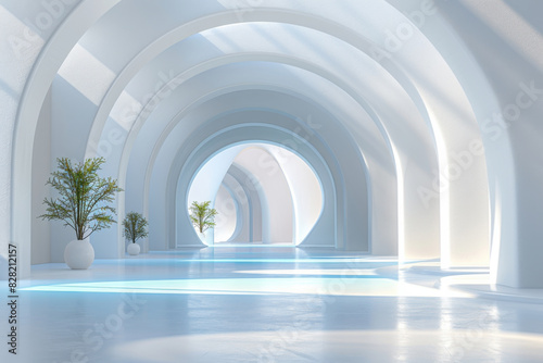Empty hall of modern architectures   