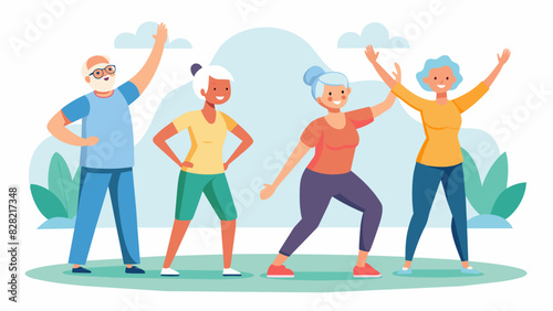 Seniors participating in group exercises to develop and finetune their retirement plans with guidance and support from workshop facilitators.. Vector illustration