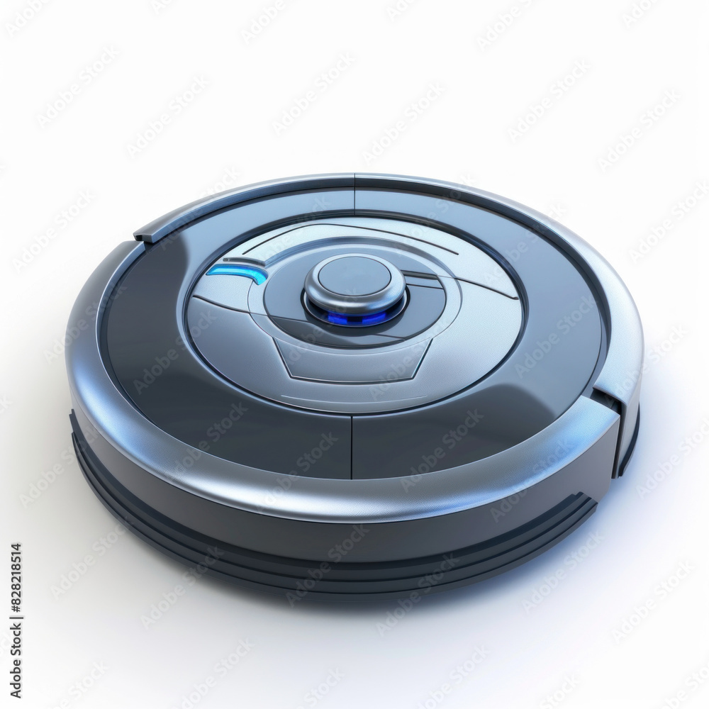 Sleek robotic vacuum cleaner with advanced sensors, designed for efficient and automated home cleaning. Sleek robotic vacuum cleaner with advanced sensors, designed for efficient and automated home cleaning.