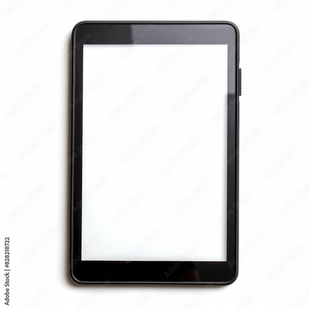 Modern tablet with a blank screen isolated on a white background, perfect for displaying digital content. Modern tablet with a blank screen isolated on a white background, perfect for displaying digital content.