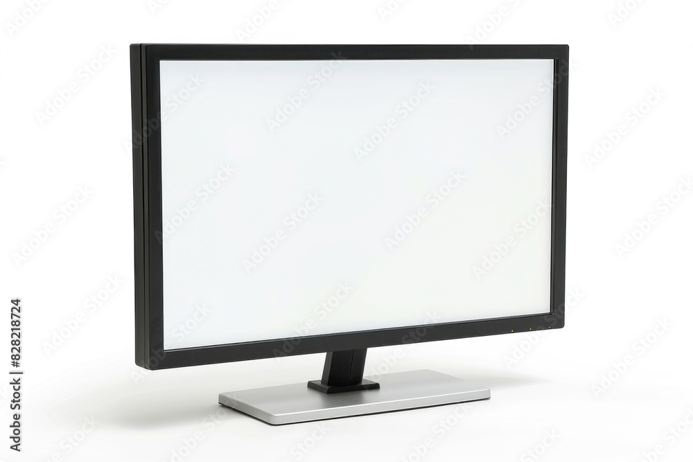 Contemporary computer monitor with a blank screen isolated on white, suitable for graphic and web design.