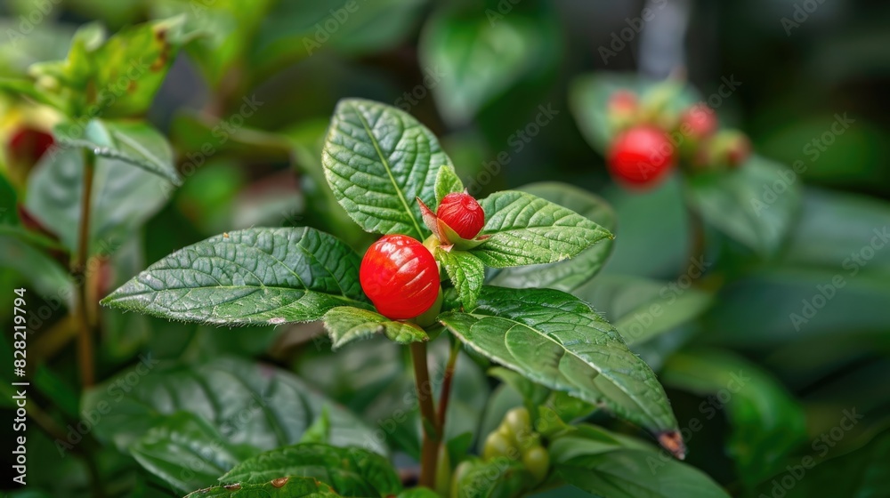 Impatiens balsamina known as Peppermint Stick fruit Impatiens balsamina known as Peppermint Stick fruit