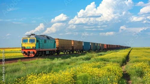 Freight trains offer an ecofriendly and costeffective solution for transporting large quantities of goods over long distances photo