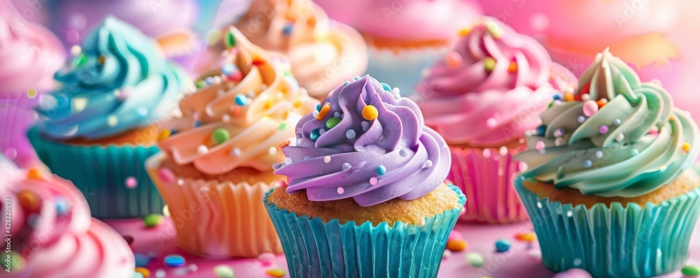 A collection of colorful and delicious cupcakes A collection of colorful and delicious cupcakes
