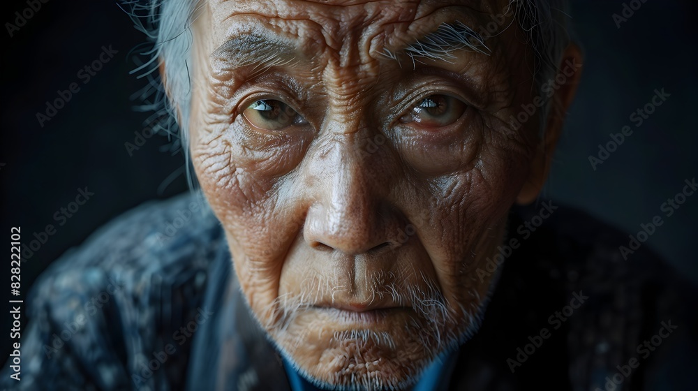 Weathered and Pensive Gaze of an Elderly Asian Man in a Dreamlike Renaissance-Inspired Cinematic Portrait Weathered and Pensive Gaze of an Elderly Asian Man in a Dreamlike Renaissance-Inspired Cinematic Portrait