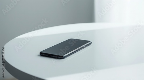 Minimalist Smartphone Design on White Table for Branding Mockup