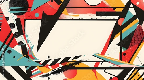 Retro Inspired Suprematist Abstract Geometric Design with Bold Shapes and Dynamic Composition photo