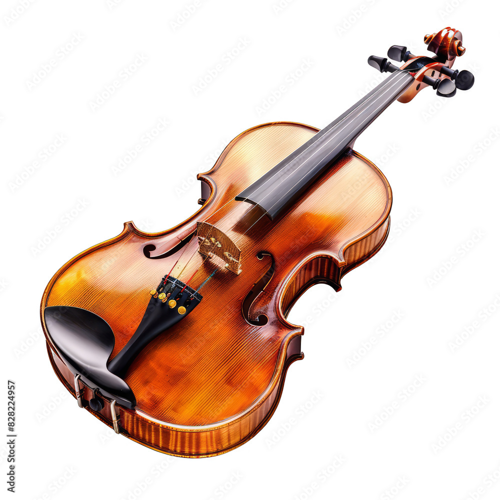 Fototapeta premium Violin isolated on white background. Musical instrument concept
