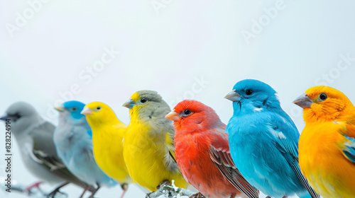 Colorful birds on a wire ,generative ai
