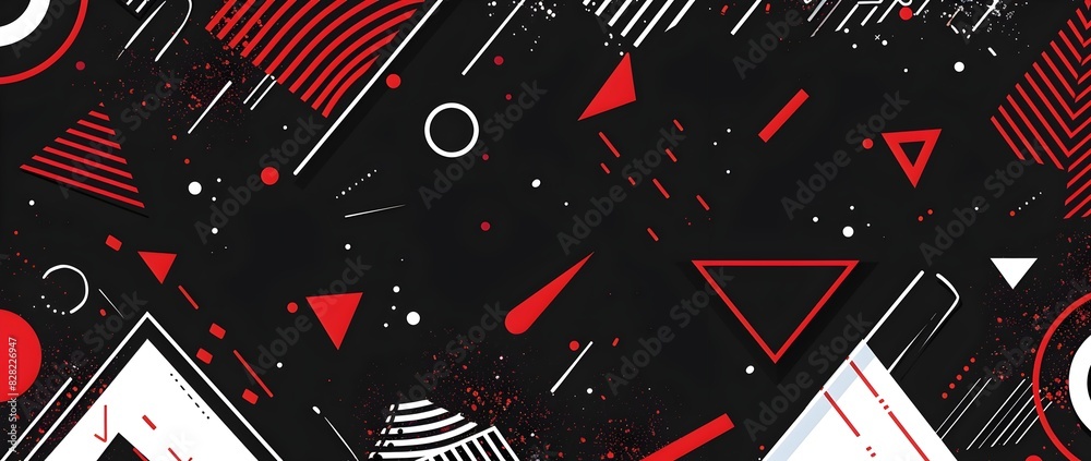 Striking Red and Black Geometric Shapes in Minimalist Modern Abstract Design for Creative Backgrounds Banners and Flyers Striking Red and Black Geometric Shapes in Minimalist Modern Abstract Design for Creative Backgrounds Banners and Flyers