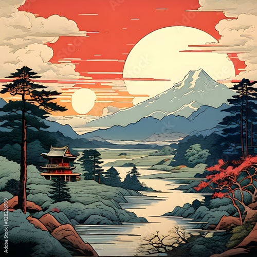 sunset in the mountains