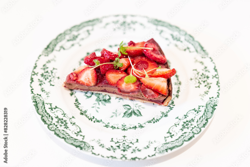 Mixed Berry Chocolate Tart. French dessert, Waikiki, Honolulu, Oahu, Hawaii. VAVIN DESSERT BAR
