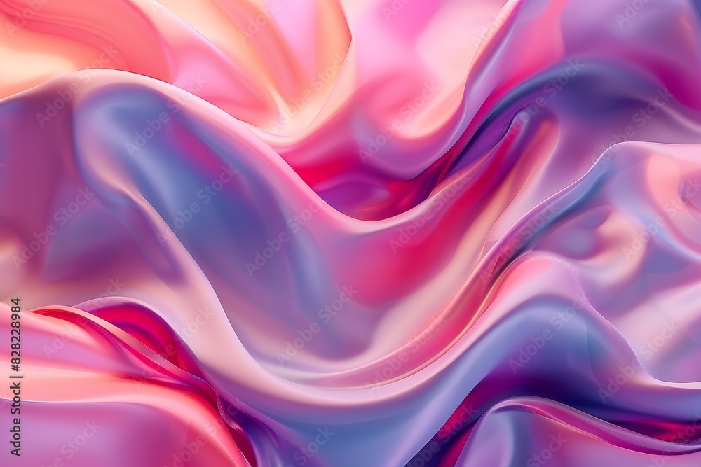 A colorful, flowing piece of fabric with a pink and purple hue A colorful, flowing piece of fabric with a pink and purple hue