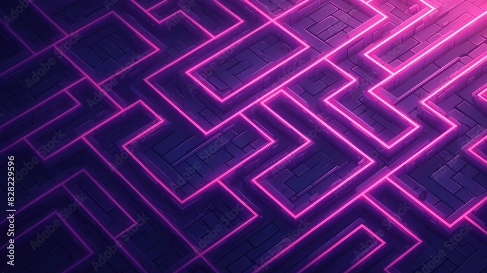 Neon Labyrinth, Complex maze pattern with bright pink neon lighting, Futuristic and abstract design, Ideal for creative projects Neon Labyrinth, Complex maze pattern with bright pink neon lighting, Futuristic and abstract design, Ideal for creative projects
