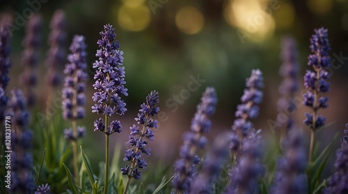 blurry, bokeh style lavender in garden