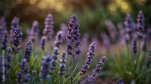 blurry  bokeh style lavender in garden